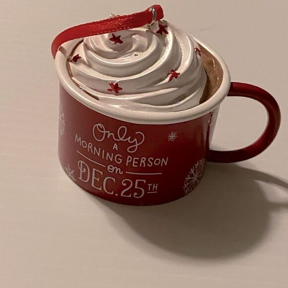 Hallmark Christmas ornament mug cup “only a morning person on December 25th” - Picture 1 of 8
